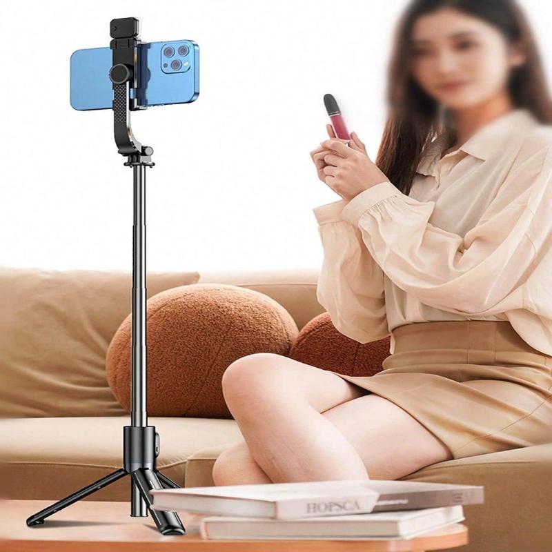 Selfie Stick Phone Tripod with LED Light, 53 Inch Extendable Selfie Stick, Phone Tripod for Video Recording, Vlog, Live Streaming, Travel