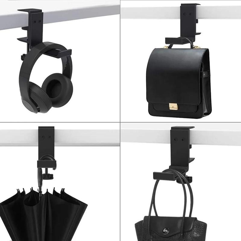 Foldable Earphone Holder, 1 Box Space Saving Aluminum Earphone Holder, Desktop Under Table Earphone Holder, Audio & Video Accessories