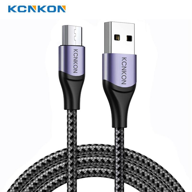 5V 2.4A USB A To Micro Fast Charging Cable, 1 Count Durable Nylon Braided Charger Cord, Phone Accessories Compatible with Galaxy S7 S6 J7 Edge Note 5, MP3 and More