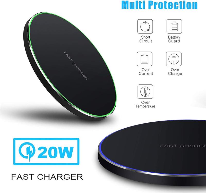 FDGAO 20W Wireless Charger Fast Wireless Charging Pad for Apple AirPods iPhone 16 15 14 13 12 Pro Max 11 X Samsung Z Folding Flip 6 5 4 Galaxy S24 S23 S22 Phone Charger Accessories wireless charger