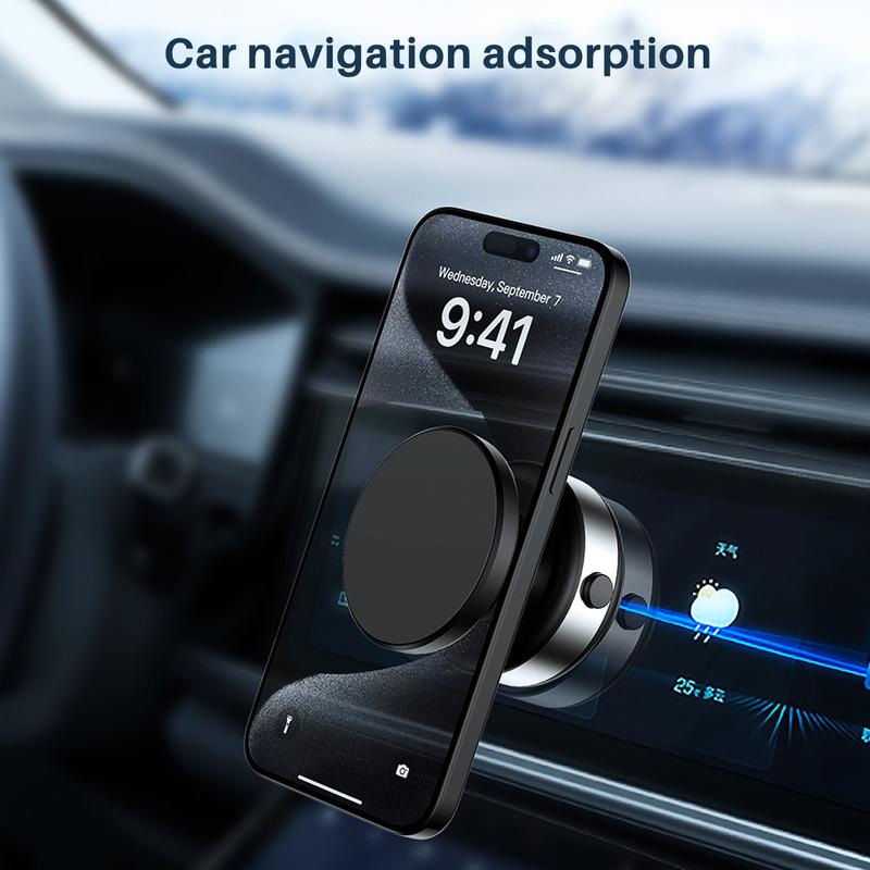 Christmas Gift, 360° Rotatable Car Magnetic Phone Holder, Car Navigation Holder, Vacuum Adsorption & Magnetic Adsorption Double-sided For Windshield and Dashboard, Kitchen,Bedroom, Office, Multifunctional Phone Accessories for iPhone & Android Smartphone