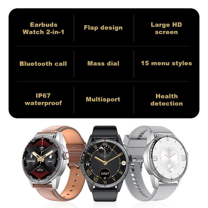 Two-in-One Sport Smart Watch | Bluetooth Calls, Full Touch,Heart Rate Monitor | Multi-Sport Mode, Weather Alerts,for Android iPhone Devices Wearable