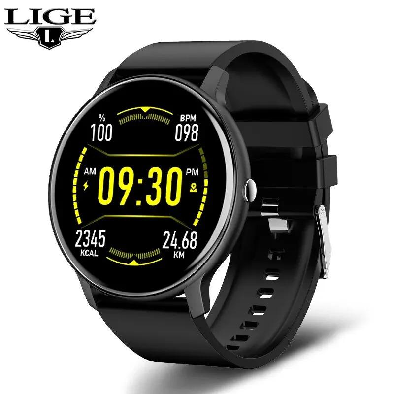 LIGE Smart Watch Men Women Full Touch Screen Sport Fitness Watch Man IP67 Waterproof Bluetooth For Android IOS Smartwatch Men