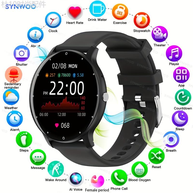 Men's Smart Watch, Fitness Tracker, Real-time Activity Tracker, Sleep Monitoring, Pedometer, Distance, Calories Smartwatch For Android IPhone