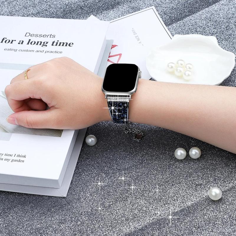 Fashion Watch Band for Apple Watch (Band Only), Rhinestone Decor Watch Band for iWatch Series 10 9 8 7 SE 6 5 3, Smart Watch Accessories