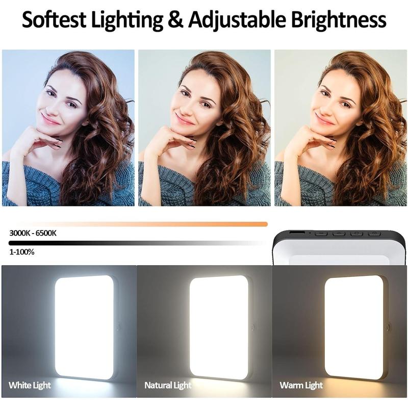 Rechargeable Selfie Light and Phone Light Clip for iPhone - Brightness Adjustable Cell Phone LED Light, Perfect for Selfies, Makeup, Tik Tok, Live Broadcasting and Video Conferencing Black Clip-on Camera Phone Smartphone phone light light clip