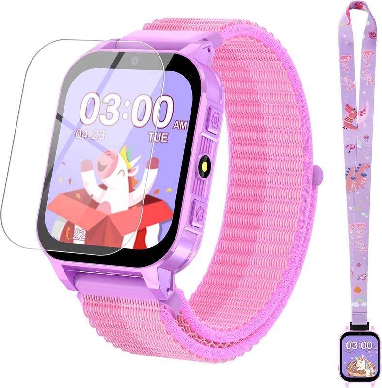 Smart Watch with 30 Puzzle Games, 140 Educational Learning Cards, Screen Protector, HD Touch Screen, Camera, Music, Pedometer- Perfect for Boys Ages 4-12 as Fun & Educational Birthday Gift