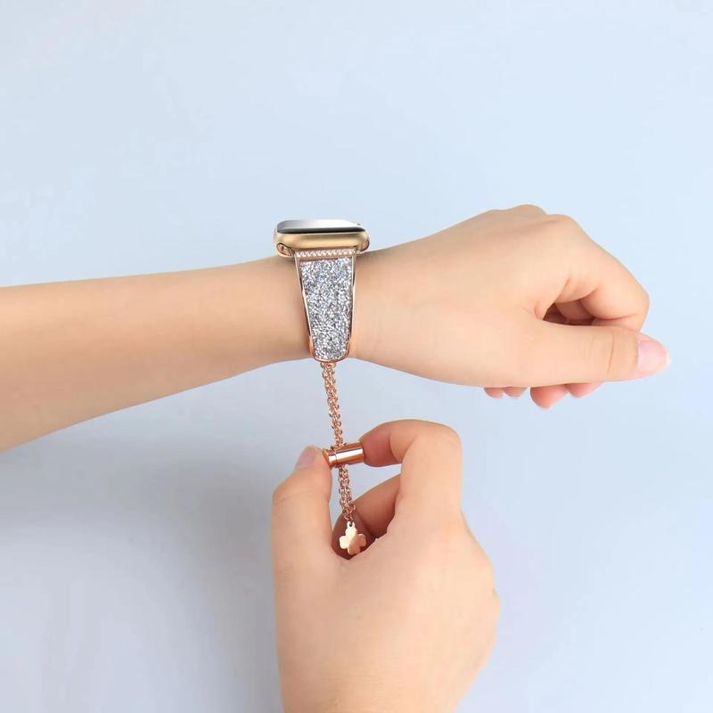 Fashion Watch Band for Apple Watch (Band Only), Rhinestone Decor Watch Band for iWatch Series 10 9 8 7 SE 6 5 3, Smart Watch Accessories