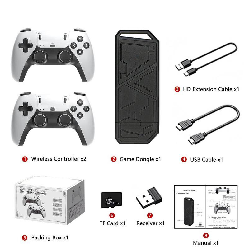 20000+ Games Wireless Retro Game Stick, Vintage Game Stick HD Output System Built in 23 Emulators Plug and Play Video Game Consoles with 2.4G Wireless Controllers,64GB TF Card for All of Ages