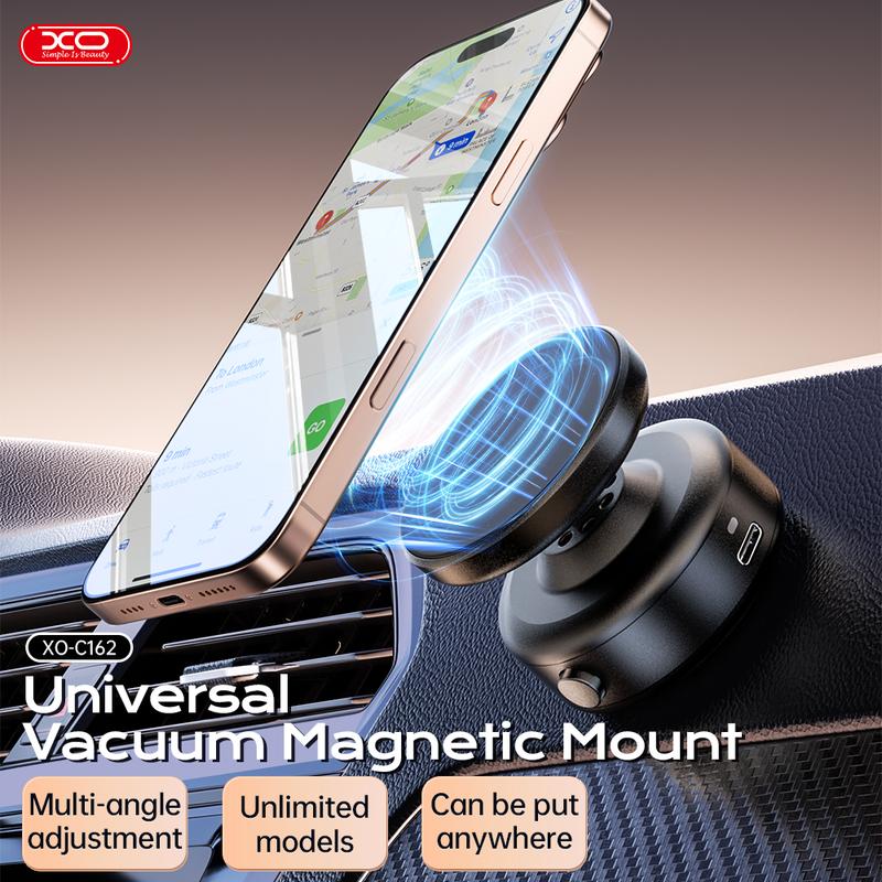 Universal Vacuum Magnetic Mount,360°Rotation Magnetic Car Phone Holder,Magnetic Vacuum Adsorption Car Mobile Phone Holder for Car,All Phone, Kitchen, Mirror, Bath