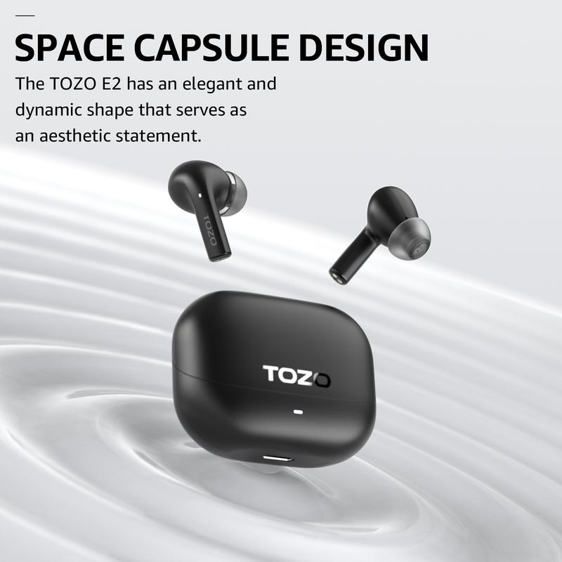 TOZO E2 Wireless Earbuds with Call Noise Cancellation, App Customize 32 EQs, 10mm Drivers with Powerful Bass, 30H Playtime, 2 Mics for Clear Calls, Bluetooth 5.3 Headphones, Comfort Fit in-Ear Headset app control