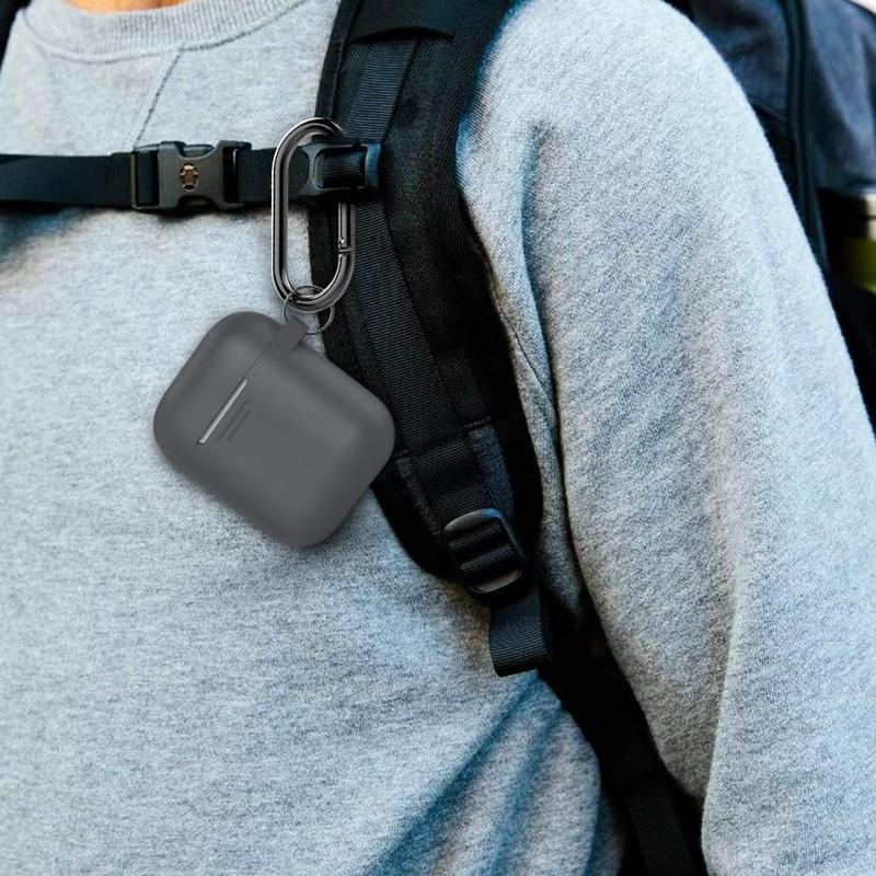 AirPods Case Cover (2019) Soft  AirPods Protective  Full  Shockproof Covers for  AirPods 2nd Generation & 1st Generation (Dark Grey)