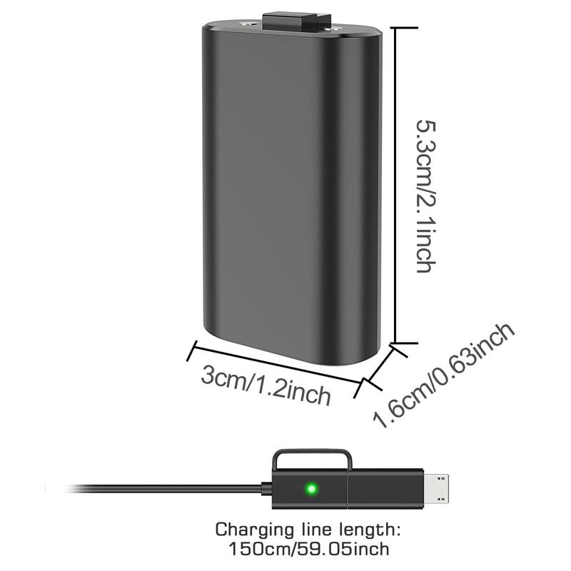 Rechargeable Battery Pack with Type-C to Micro USB Charging Cable, Controller Battery Pack for Xbox One XBX XBS XBSX