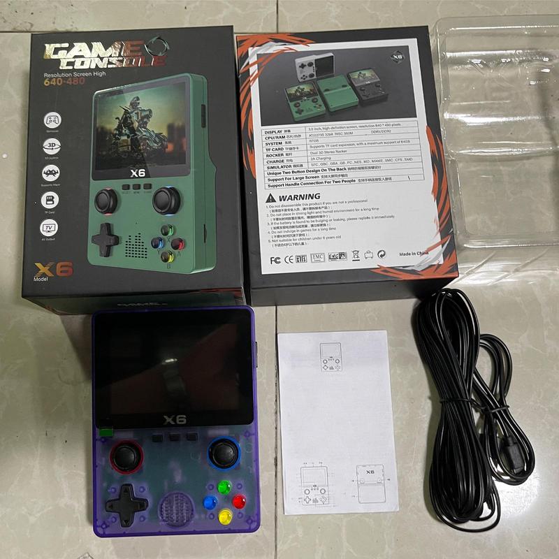 PENGTENG Retro Game Console with 32G Card & Built-in 10000+ Games, 3.5 Inch IPS OCA Full Fit Color Screen Handheld Game Console, USB Rechargeable Portable Gaming Console