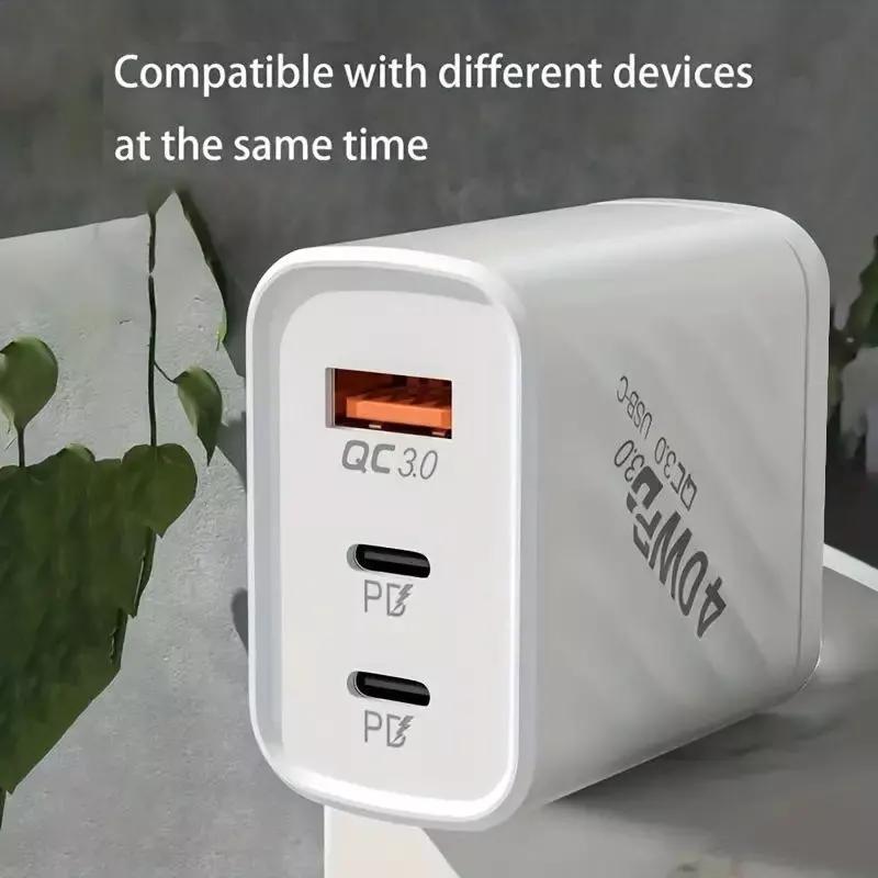 40W Dual PD Fast Wall Charger Power Adapter For Compatible iPhone 16 15 Pro Max 14 13 Plus & Android Charging Plug