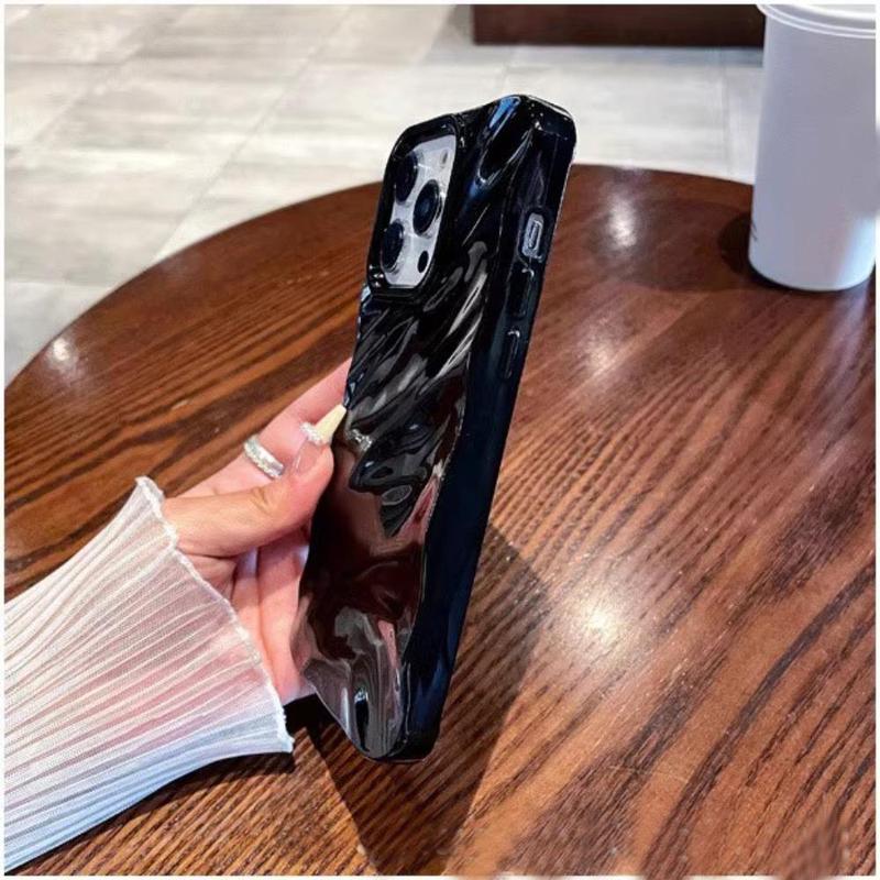 Simple Wave Pattern Phone Case, Decorative Phone Protector Cover, Shockproof Phone Cases, Phone Accessories Compatible with iPhone 12 13 14 iPhone 15 16 Pro Max Case