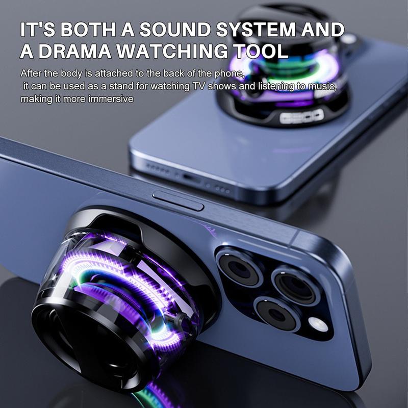 Magnetic Portable Mini Bluetooth Speaker,10-Hour Playtime, Wireless with Bluetooth 5.3,TWS Pairing With RGB Night Light,IPX5 Waterproof,Portable Phone Stand for iPhone Android for Golf Cart Gifts Hiking Camping,Thanksgiving Day,Christmas New Year Gift