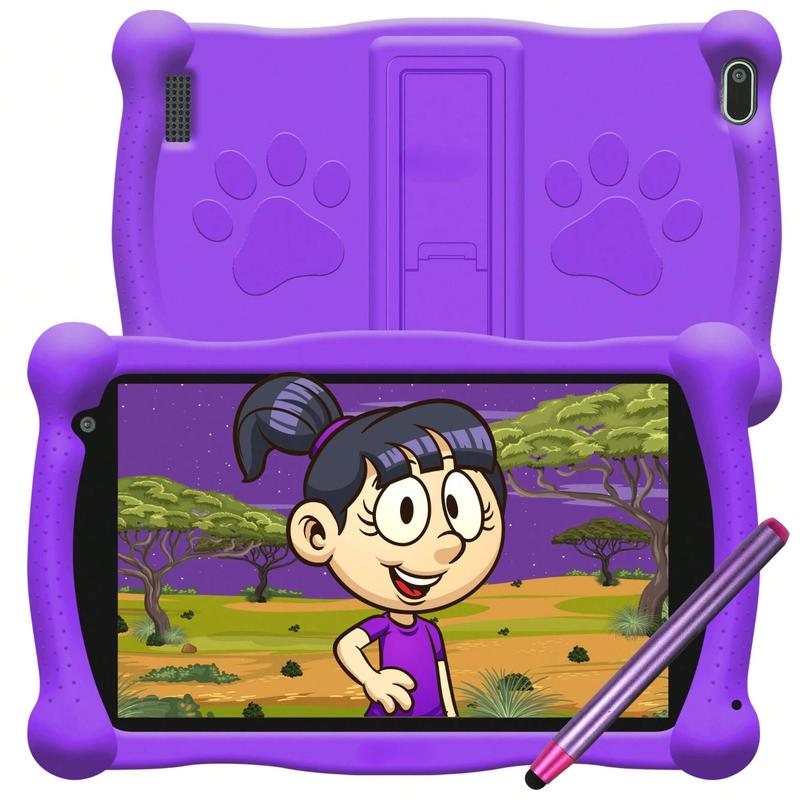 Children's tablet V10, 7-inch HD, 3-7 years old, with camera, parental control -16GB, WiFi, with teacher approved application and stylus