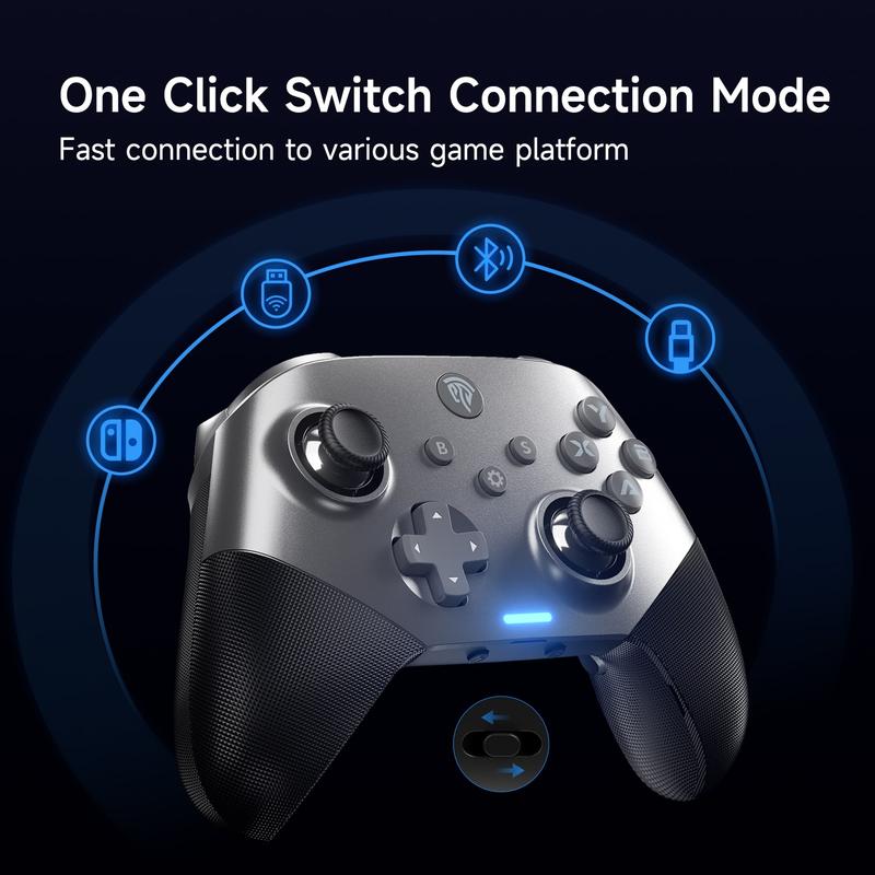 50% OFF Limited Time EasySMX X10 PC Controller Enhanced Wireless Bluetooth Controller with a Swappable Faceplate Hall Joysticks and Triggers for PC Switch Steam Android TV Android and iOS Mobile Not compatible with XBOX