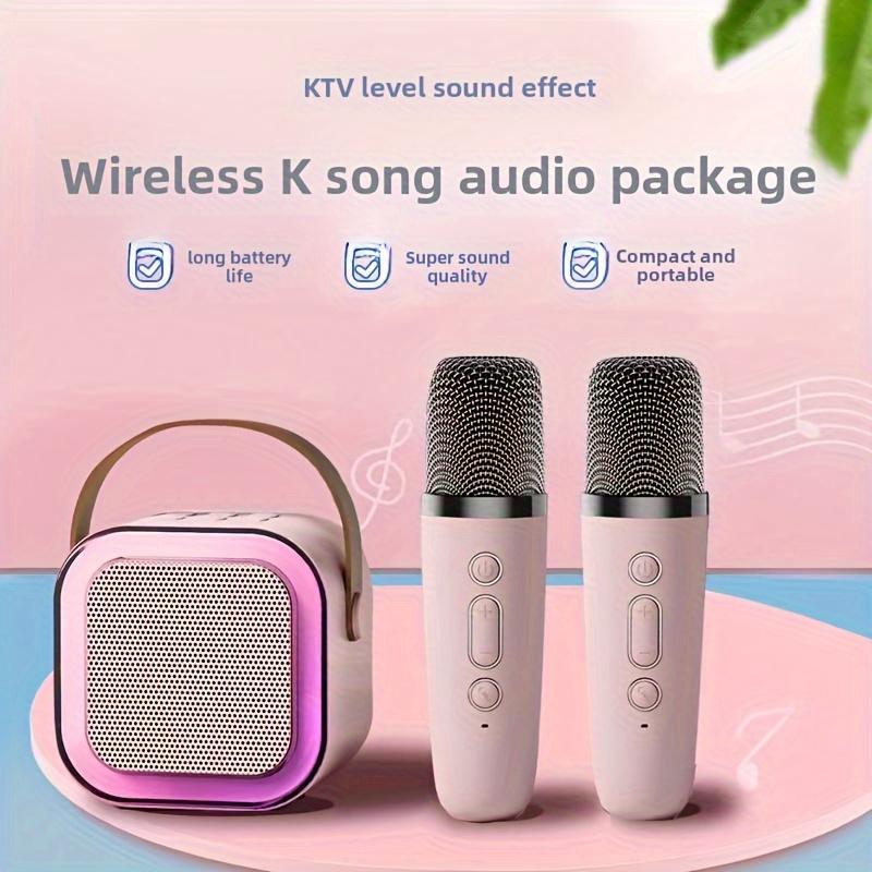 Portable Mini Karaoke Machine With 2 Wireless Microphones - USB Charging, Wireless Speaker, Suitable For Birthday Parties And Home Entertainment