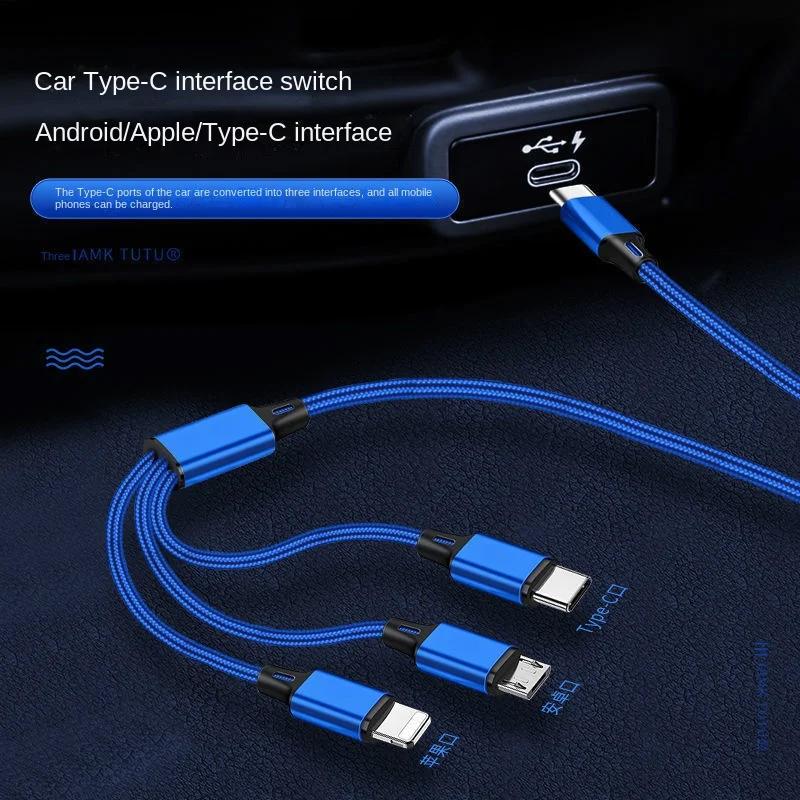 3 in 1 Multi Charging Cable, 4ft USB C To Micro USB Type C PD Lightning Nylon Braided Universal Charging Cord For iPhone 14 13 Samsung LG Pixel Xiaomi Huawei for Mobile Cell Phones and More