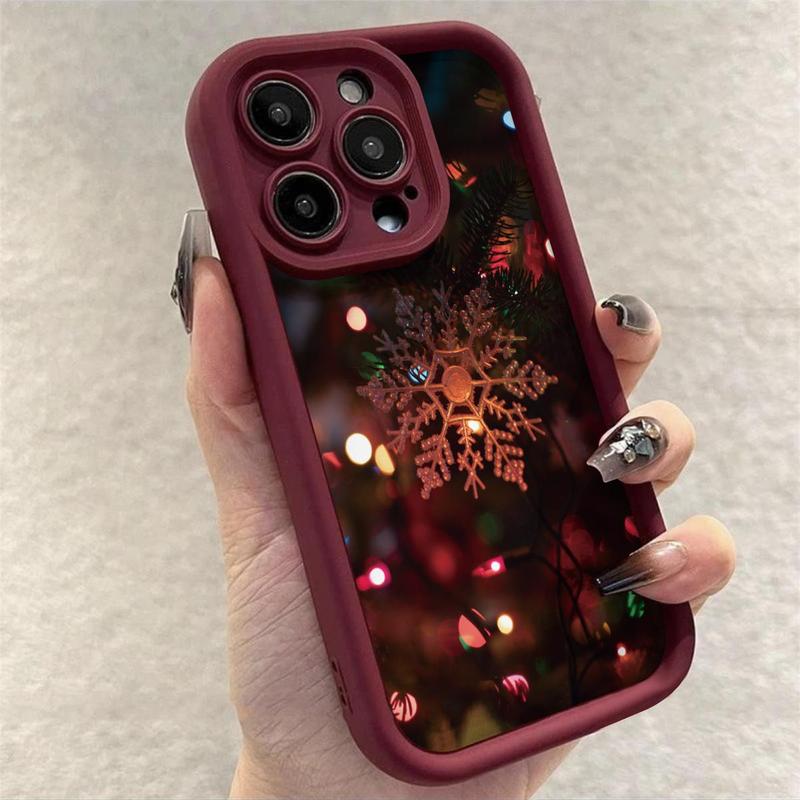 Creative Snowflake Pattern Phone Case, Soft TPU Shockproof Phone Case, Anti-drop Phone Protective Cover, Phone Accessories for iPhone Series