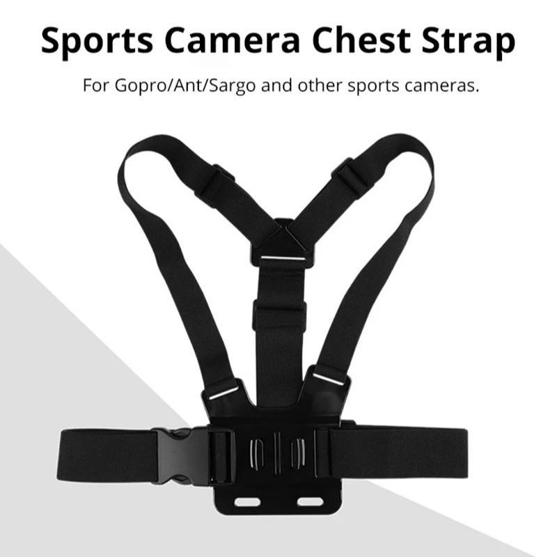 Sports Camera Chest Strap Mount, Adjustable Camera Chest Strap, Camera Accessories for Gopro Hero 9 8 7 6 5 4 Insta360 R X2 DJI OSMO Action Camera