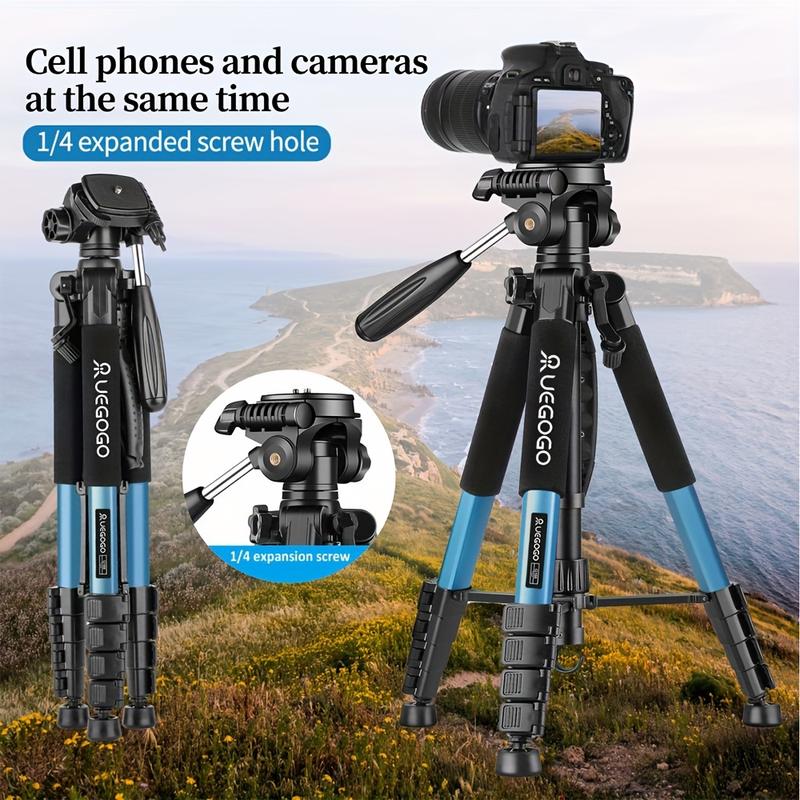 UEGOGO 74-Inch Professional Tripod for Cameras & Smartphones - 360° Rotation, Aluminum Alloy with Carrying Case - Ideal for Photography & Videography