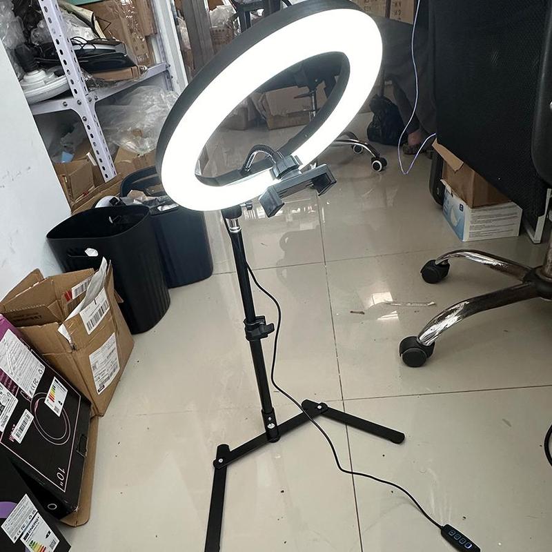 10 Inch Ring Light with 360 ° Free Rotation Holder, USB Powered Selfie Ring Light with Adjustable Stand, Selfie Accessories for Phone, Camera