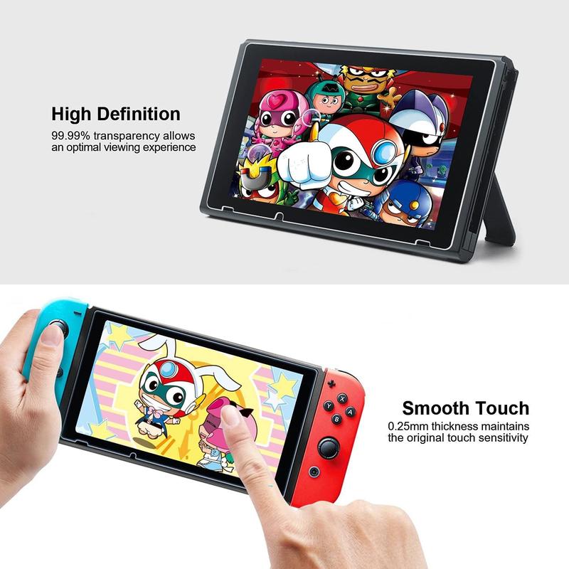 Clear Case for Nintendo Switch OLED with HD Screen Protectors,All-around Protection,Transparent Case and HD Clear Anti-Scratch Screen Protector Compatible Switch 6.2'' OLED  7'',Tempered Switch Accessories Bundle Console Cover