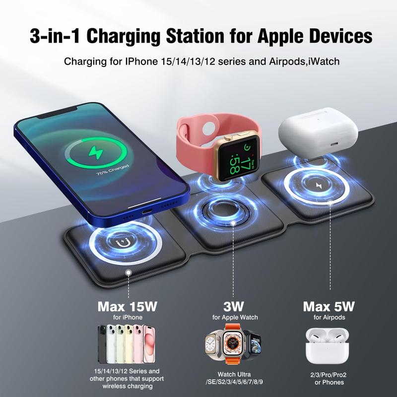 Black Friday Christmas Gift-Charging Station for iPhone 15 14 13 12  Series,for iWatch,for AirPods