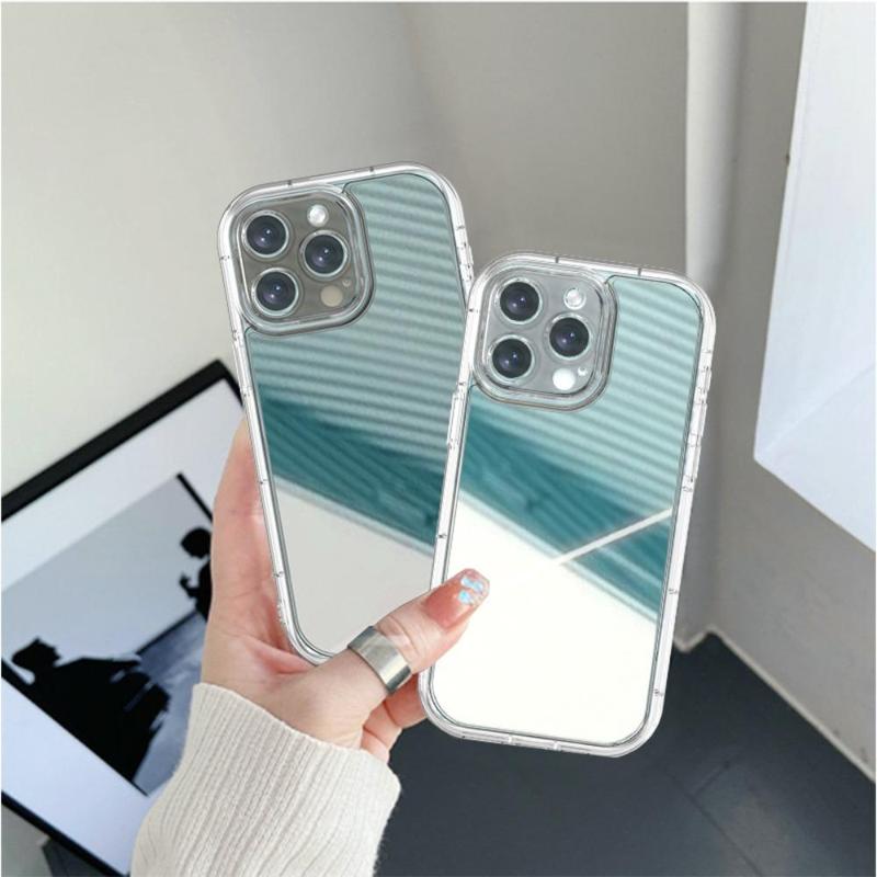 Mirror Phone Case, Anti-fall Fully Edged Mobile Phone Case, Shockproof Cases Cover Phone Cases Compatible with iPhone X 11 12 13 14 15 Pro Max