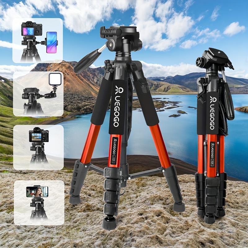 UEGOGO 74-Inch Professional Tripod for Cameras & Smartphones - 360° Rotation, Aluminum Alloy with Carrying Case - Ideal for Photography & Videography