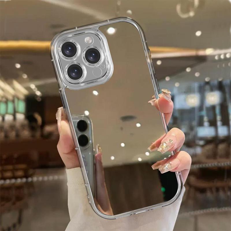 Mirror Phone Case, Anti-fall Fully Edged Mobile Phone Case, Shockproof Cases Cover Phone Cases Compatible with iPhone X 11 12 13 14 15 Pro Max