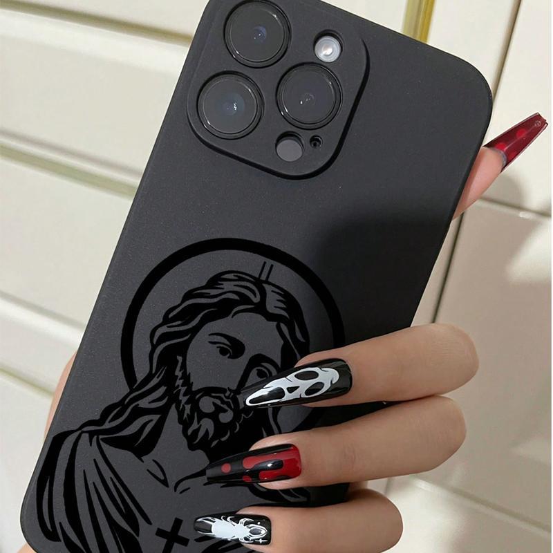 Jesus Pattern Phone Case, Anti-drop Shockproof Phone Protective Cover, Phone Accessory Compatible with iPhone 11 12 13 14 15 16 Pro Max