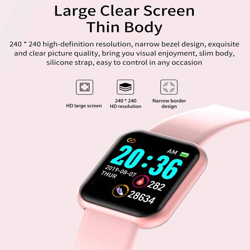 Smart Watches Fitness Bracelet Women Men Bluetooth Connected Phone Music Sports Bracelet Sleep Monitor Y68 Clock Smartwatch D20