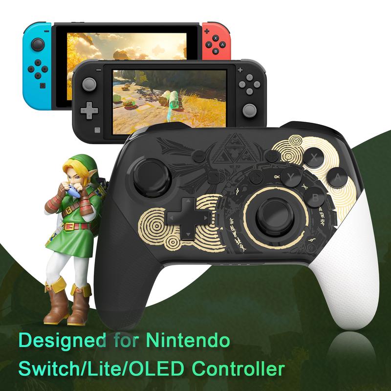 Switch Pro Controller, Wireless Switch Pro Controllers with NFC Dual HD Vibration Screenshot Wake-up Function Auto-Pairing Motion Control 1300mAH High Performance Battery, Upgraded Gamepad Switch Remote Replacement for Switch Switch Lite Switch OLED