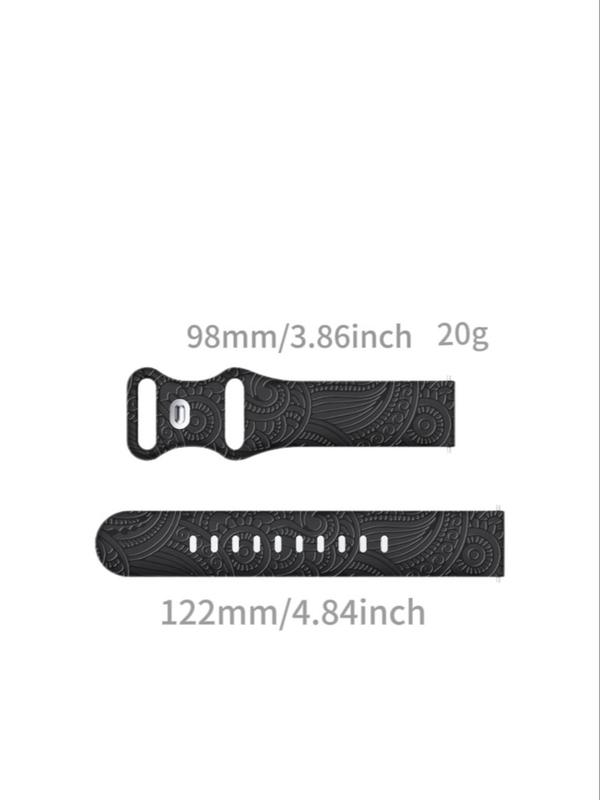 Fashionable Floral Engraving Watch Band (Band Only), Soft Silicone Watch Band for Samsung Galaxy Watch 4 Watch 3 Active 2