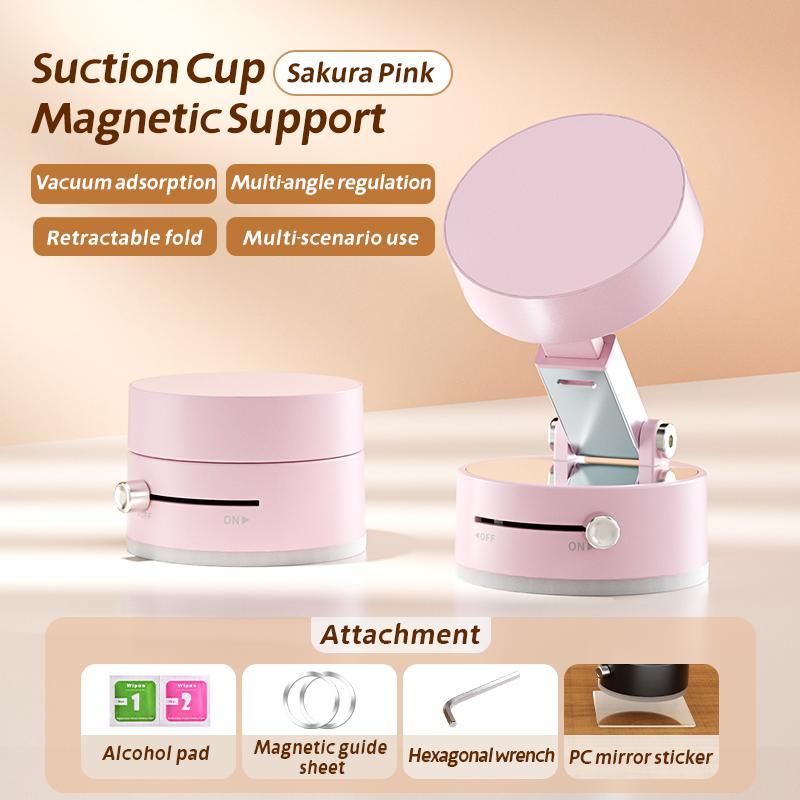 Magnetic Phone Holder, Vacuum Suction Cup Magnetic Phone Holder, Multifunctional Phone Stand for Home Office, Phone Accessories for iPhone & Android