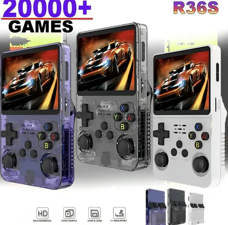 Exempt from postageR36S Retro Video Game Console,Rechargeable Handheld Game Device,Contains 15000+ Games,3.5-inchPS screen, Portable Gaming and Entertainment Devices,64G Card Pre-Installed Games