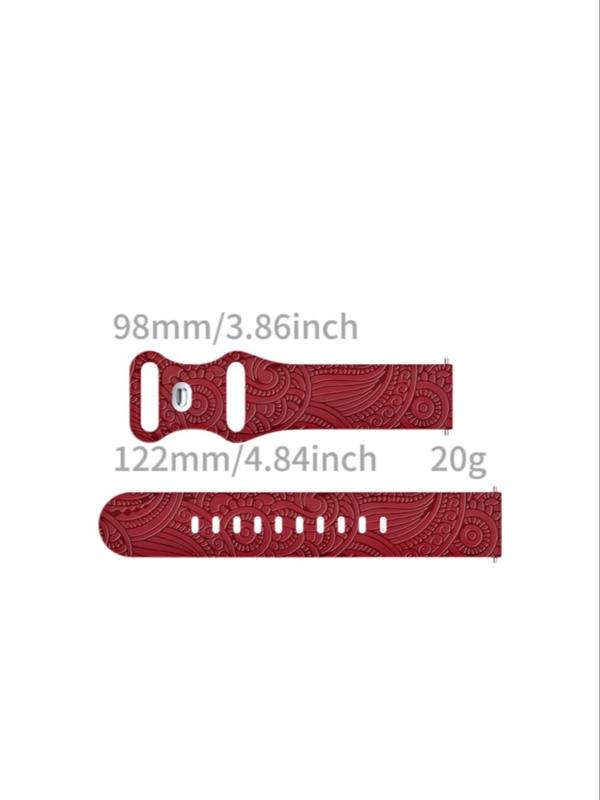 Fashionable Floral Engraving Watch Band (Band Only), Soft Silicone Watch Band for Samsung Galaxy Watch 4 Watch 3 Active 2