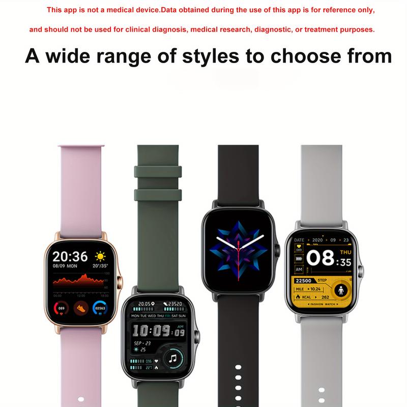 Smart Watch with SMS for Android iPhone, Fitness Tracking Watch, Sport Mode, Pedometer, Distance, Calories, with Call Function, a Variety of Sport Mode, a Variety of Interfaces to Choose Freely, Suitable for Both Men and Women