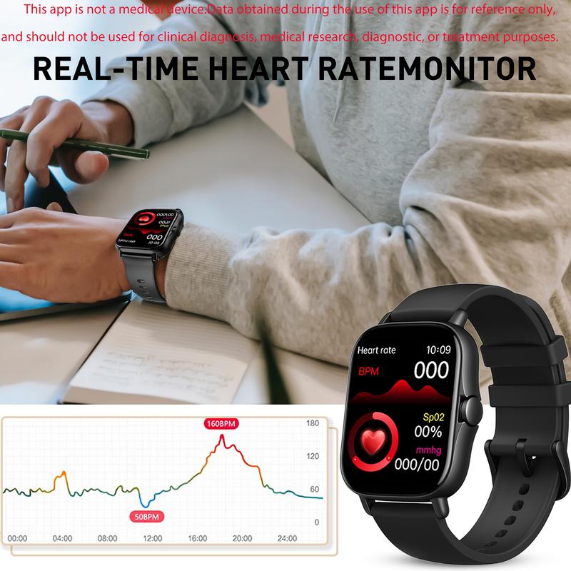 Smart Watch with SMS for Android iPhone, Fitness Tracking Watch, Sport Mode, Pedometer, Distance, Calories, with Call Function, a Variety of Sport Mode, a Variety of Interfaces to Choose Freely, Suitable for Both Men and Women