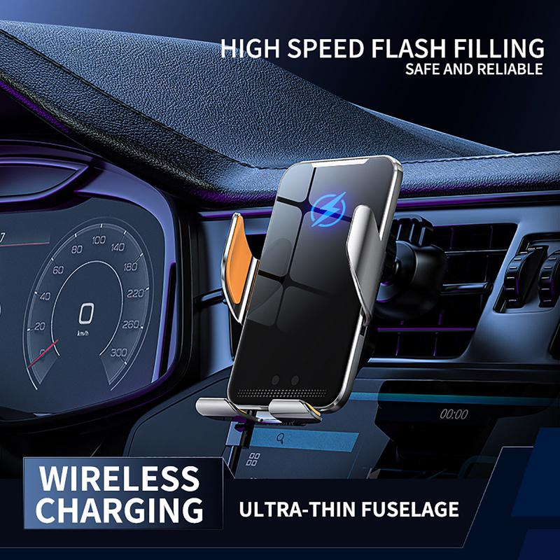 FDGAO 20W Automatic Clamping Wireless Charging Car Charger Dock  for iPhone 16 15 14 13 12 11 Pro Max X XS XR 8 Samsung Galaxy Fast Charger Air Outlet Car Phone Holder Stand