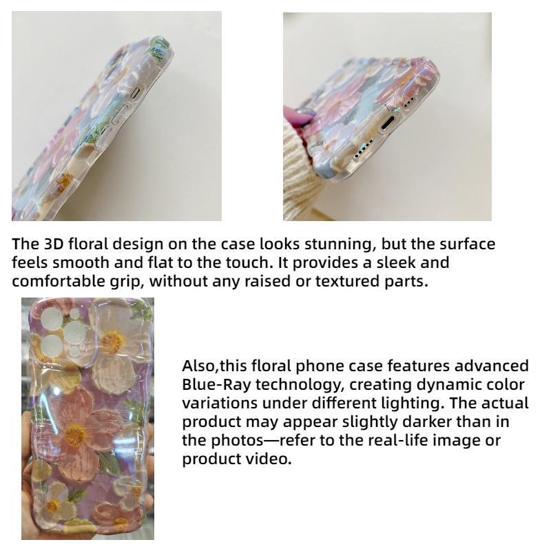 Fall Floral Pattern Phone Case, Decorative Phone Protector Cover, Phone Accessories Compatible With iPhone 11 12 13 14 15 Pro Max