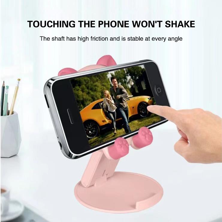 Cute Foldable Phone Stand Pink Phone Holder Adjustable Pig Cell Phone Stand Desk Portable Accessories for All Phones