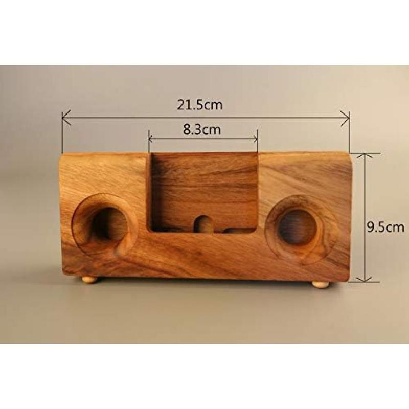 BOUMBI Fragrant Camphor Laurel Wood Cell Phone Stand with Sound Amplifier (Classic V 8.5x4)