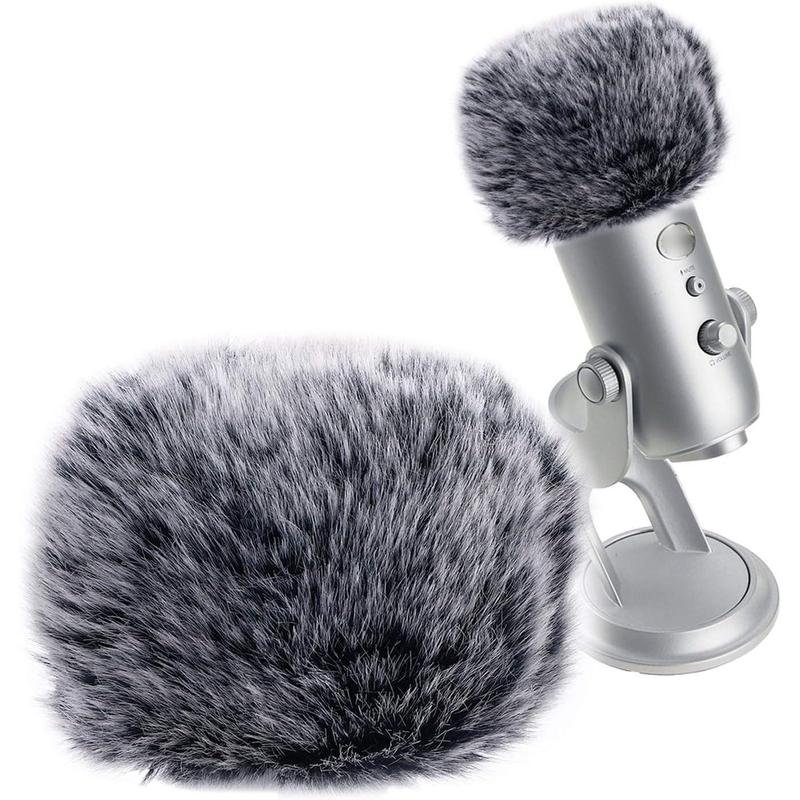 Microphone Furry Windscreen Muff, Mic Pop Filter Mask Shield for Blue Yeti, For Yeti Pro Microphones