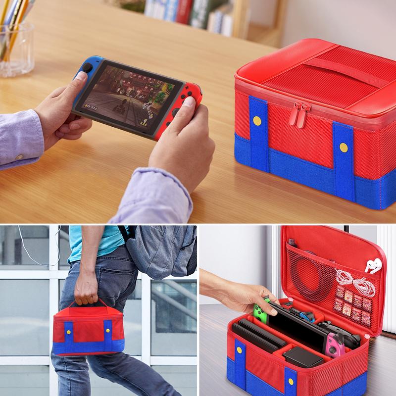 Switch Carry Case, Storage Carrying Case Compatible For Switch Switch OLED Soft Shell Protective Travel Case for Switch Console Pro Controller & Accessories