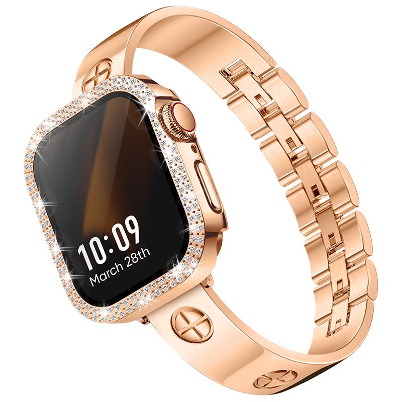 Missair Luxury Band & Protective Cover Case Compatible with Apple Watch Series 10-1 SE & Ultra- Women's Love Series Adjustable Wearable Accessories